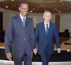 Paul Kagame et Tony Blair