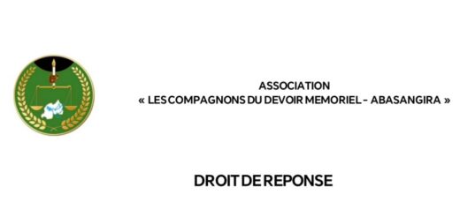 Association « Les compagnons du devoir mémoriel – Abasangira » : Droit de réponse